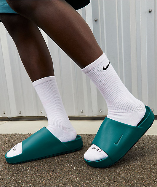 Nike Calm Geode Teal Slide Sandals | Zumiez