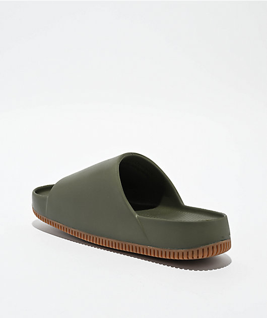 Nike olive green flip flops best sale