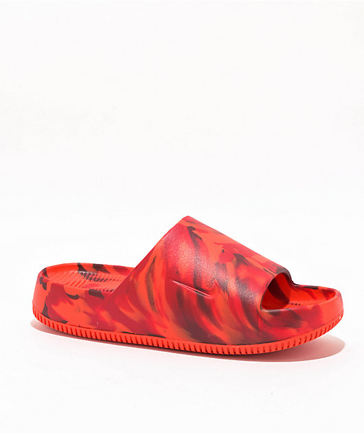 Nike Calm SE Picante Red Slide Sandals Zumiez