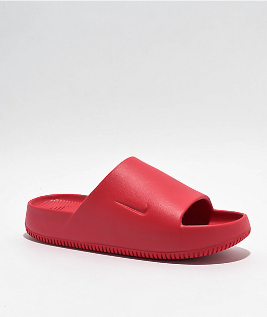 Red nike sandals womens on sale