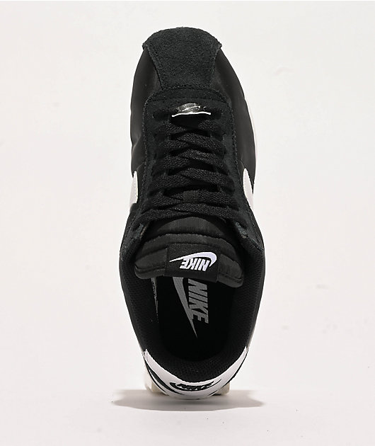 Nike Cortez Textile Black & White Shoes | Zumiez