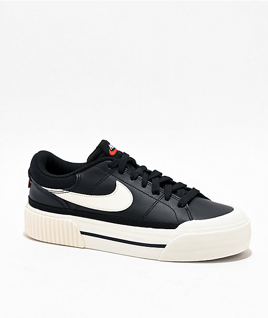 Nike Court Legacy Lift Black White Platform Shoes Zumiez