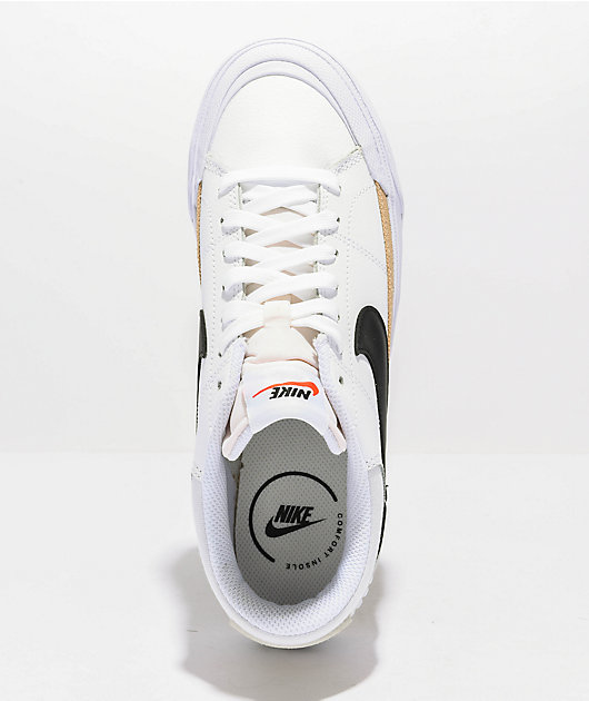 Nike Court Legacy Lift sneakers in white, black, hemp and team