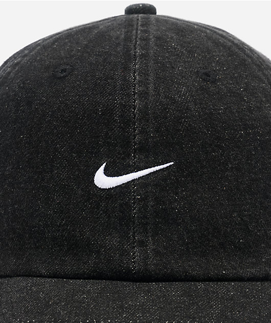 Nike Dad Unstructured Black Denim Strapback Hat