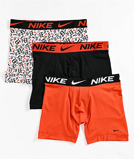 Nike Dri-FIT Essential Micro Gothic, Black, & Red 3 Pack Boxer