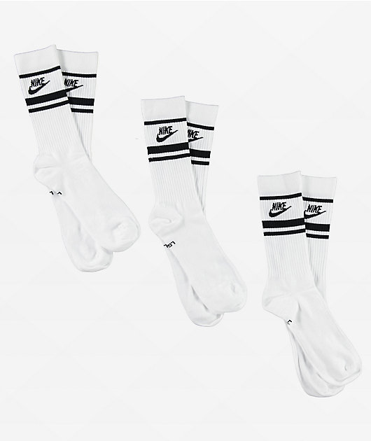 Sucio Zapatos antideslizantes vestirse Nike Essential Everyday White 3 Pack Crew Socks