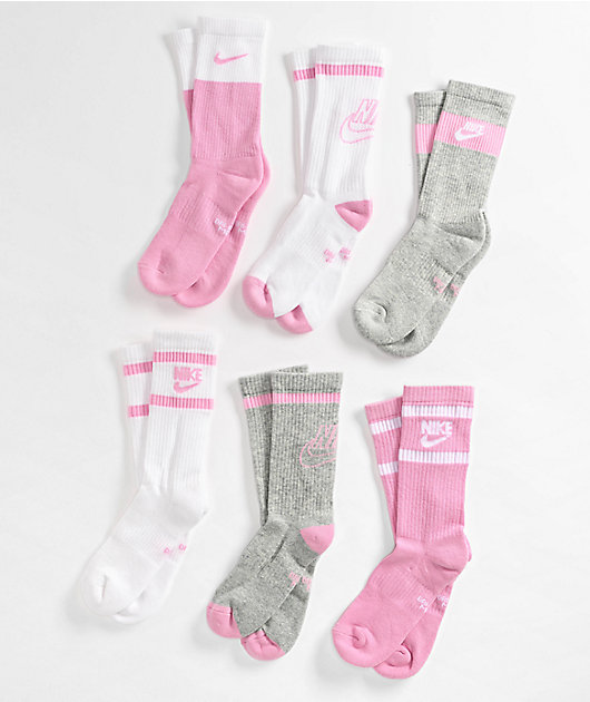 pack nike women's white crew socks