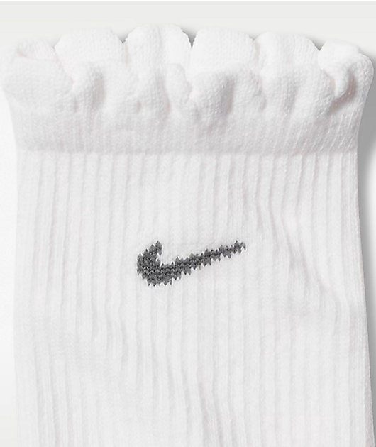 Nike Everyday Elevated White 2 Pack Quarter Crew Socks