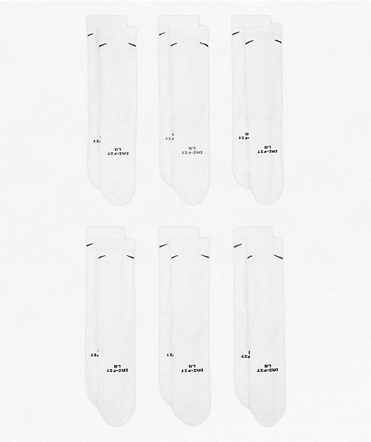 Nike Everyday Elevated White 6 Pack Crew Socks