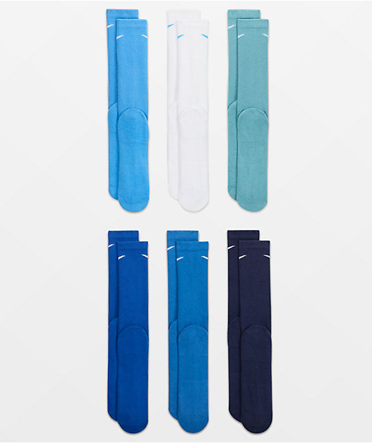 Nike Everyday Plus Cushioned Blue Tint 6 Pack Crew Socks
