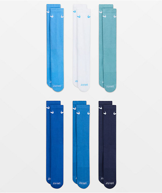 Nike Everyday Plus Cushioned Blue Tint 6 Pack Crew Socks
