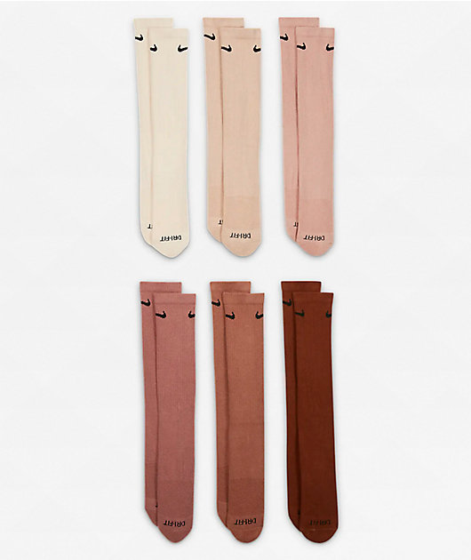 Nike Everyday Plus Cushioned Natural 6-Pack Crew Socks