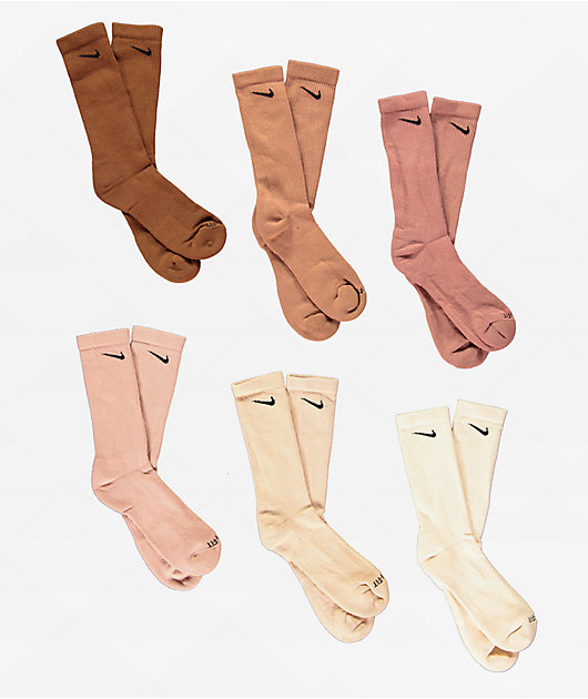 Nike Cotton Cushioned Women's Crew Socks - 6 Pack - Free Shipping