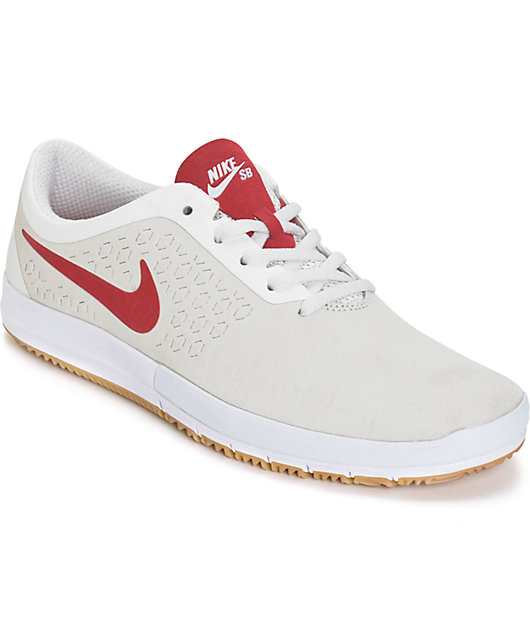 Nike Free SB Nano zapatos de color Cumbre blanco y Gimnasio rojo | Zumiez