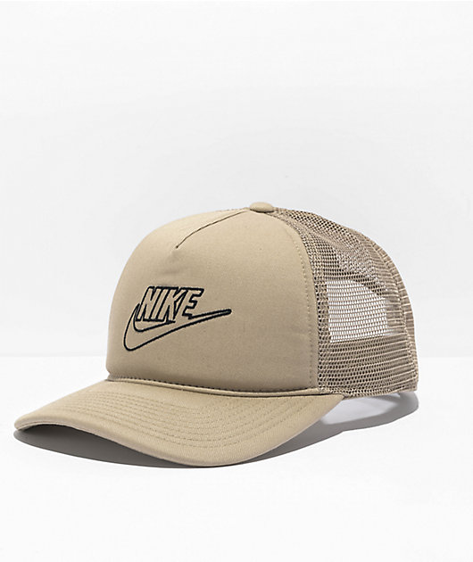 Strapback Hat Nike Embroidered Swoosh Cap In Khaki Nike Strapback