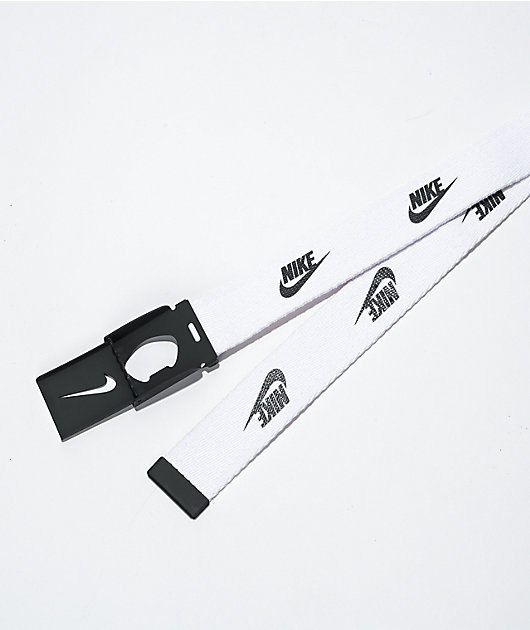 Ordenador portátil Matrona Caballero amable Nike Futura cinturón blanco y negro