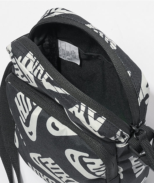 Nike Heritage Allover Print Black & White Shoulder Bag