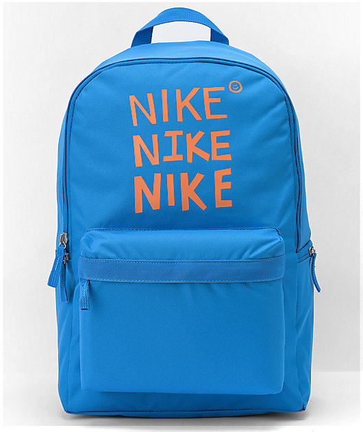 Nike Heritage Logo Blue Orange Backpack