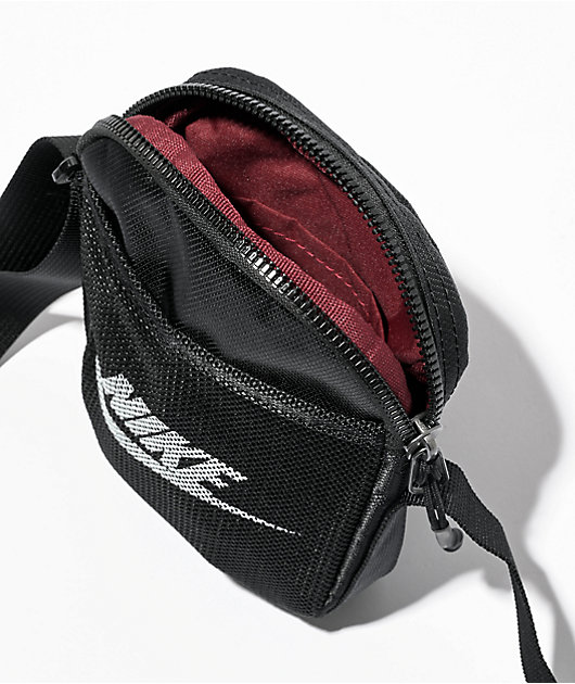 Nike Heritage Crossbody Bag In Black/black/white - Fast Shipping