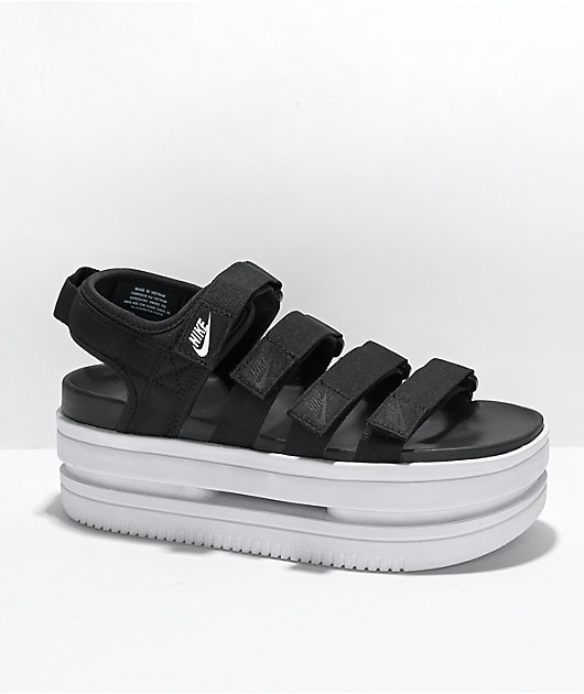 Nike Icon Classic sandalias plataforma blancas negras