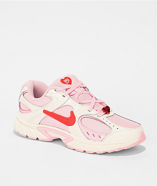 Nike Kid's V5 RNR Summit White, Pink Foam & Playful Crimson Shoes