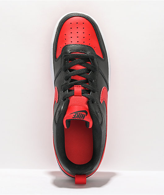 Nike Kids Court Borough Low 2 Black Red Shoes Zumiez