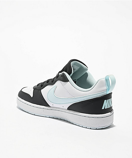 Nike Kids Court Borough Low Recraft Anthracite, White, & Glacier Blue Shoes