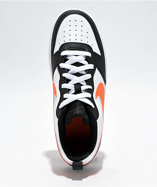 nike black white orange shoes