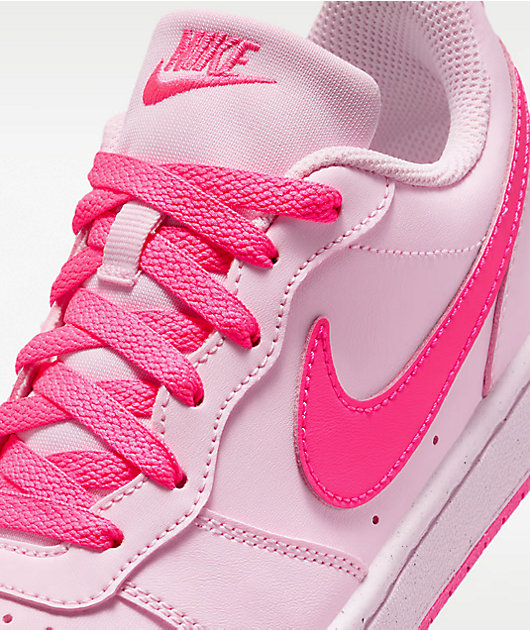 Nike Kids Court Borough Low Recraft White & Hyper Pink Shoes
