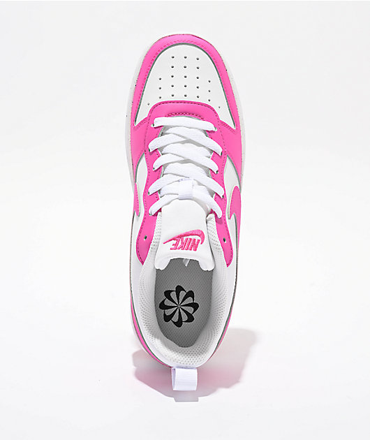 Nike Kids Court Borough Low Recraft White & Pink Shoes