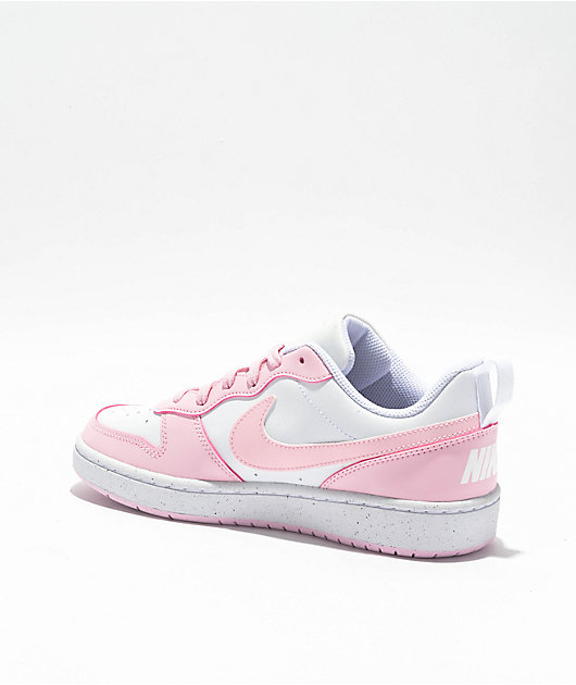 Nike Kids Court Borough Low Recraft White Pink Foam Shoes Zumiez