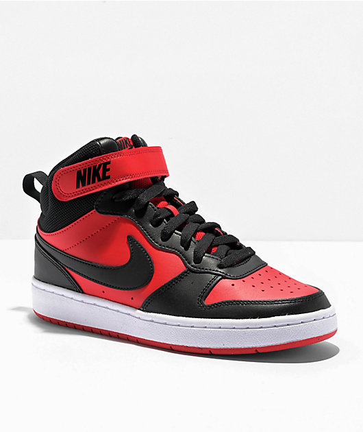Nike Kids Court Borough Mid University Red Black Shoes