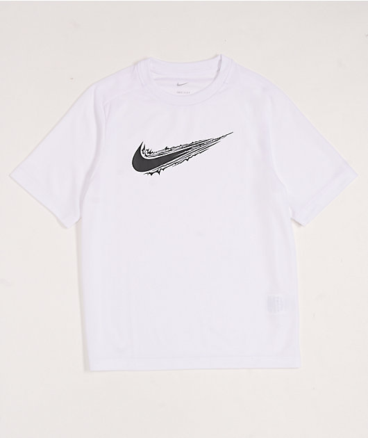 Nike Kids Dri-FIT Swoosh White T-Shirt