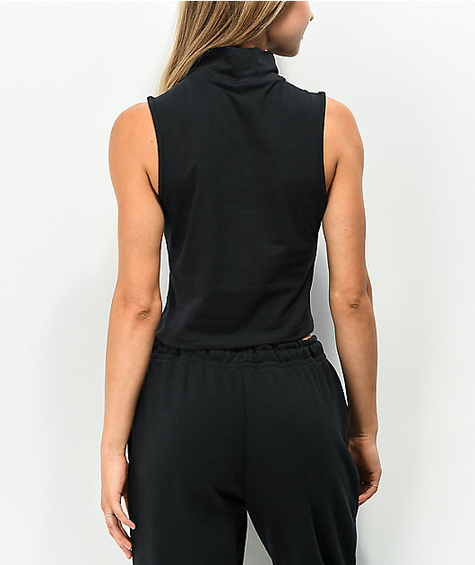 Nike NSW Essentials Black Mock Neck Crop Top
