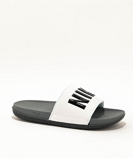 Off-White Black Slide Sandals with Gray Outsole Off-White | Shoes | Offwhite Black Slides With Yellow Strap  main image 2