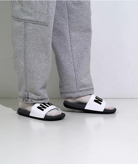 ★Nike★ Offcourt M Dark Grey White Black BQ4639001 BQ4639-0 Nike Offcourt Slide 'Dark Grey White' BQ4639-001