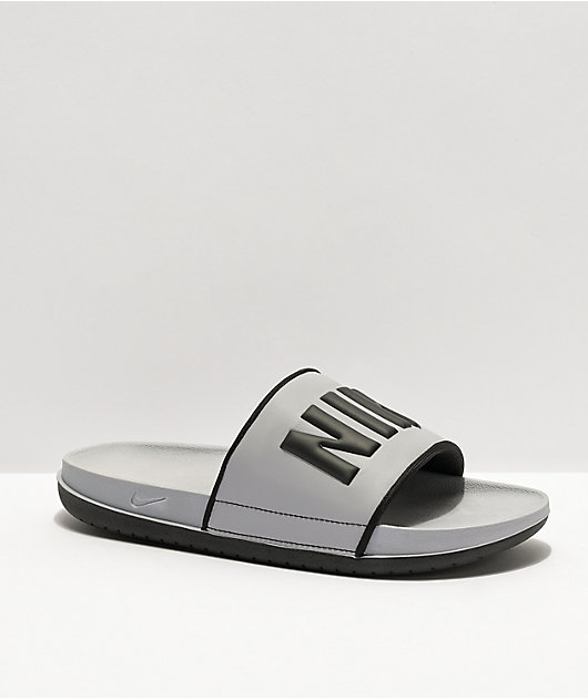 Grey slide online sandals