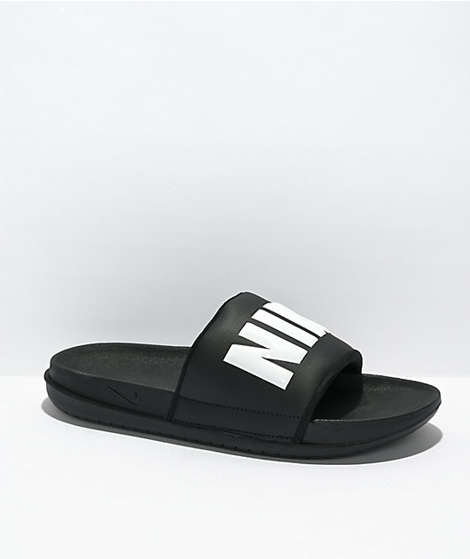 Nike black slide flip on sale flop