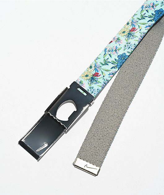 Nike Reversible Mint Floral Print Web Belt
