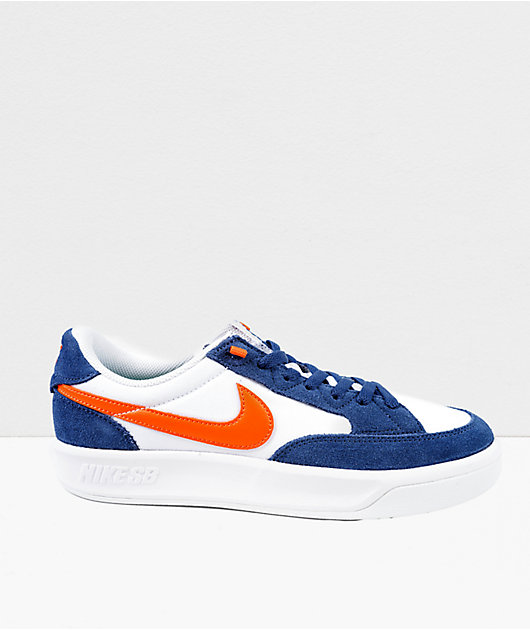 Nike SB Adversary Premium Navy Orange White Skate Shoes Zumiez