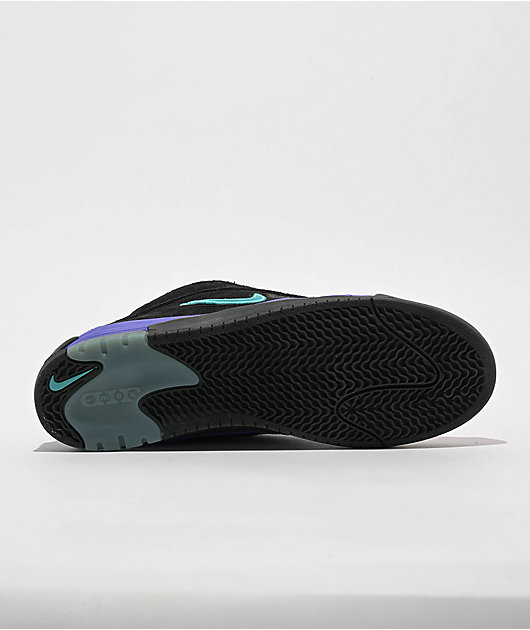 Nike SB Air Max Ishod Black, Persian Violet, & Dusty Cactus Skate Shoes