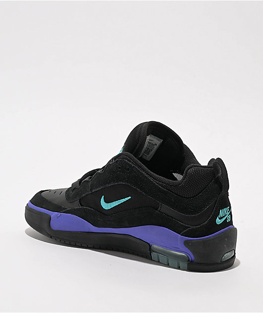 Nike SB Air Max Ishod Black, Persian Violet, & Dusty Cactus Skate Shoes