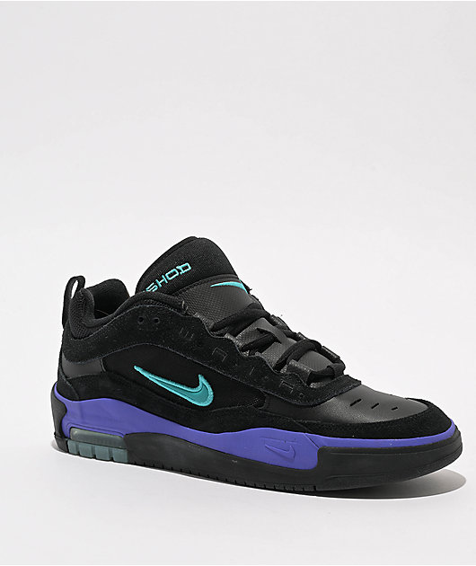 Nike SB Air Max Ishod Black, Persian Violet, Dusty Cactus Skate Shoes