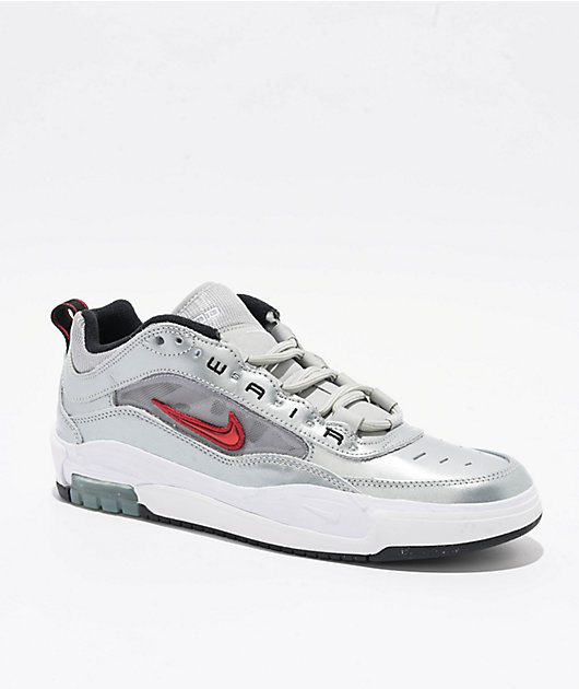 ★ナイキ★Air Max Ishod Premium★Silver Bullet Nike SB Air Max Ishod PRM Metallic Silver & Varsity Red