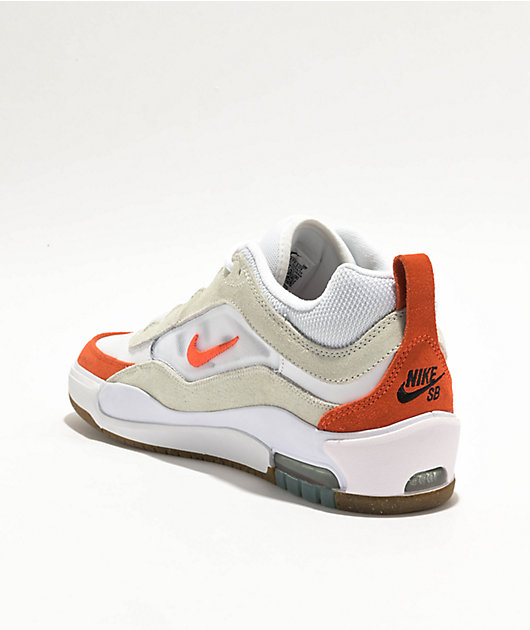 Nike SB Air Max Ishod Summit White & Orange Skate Shoes