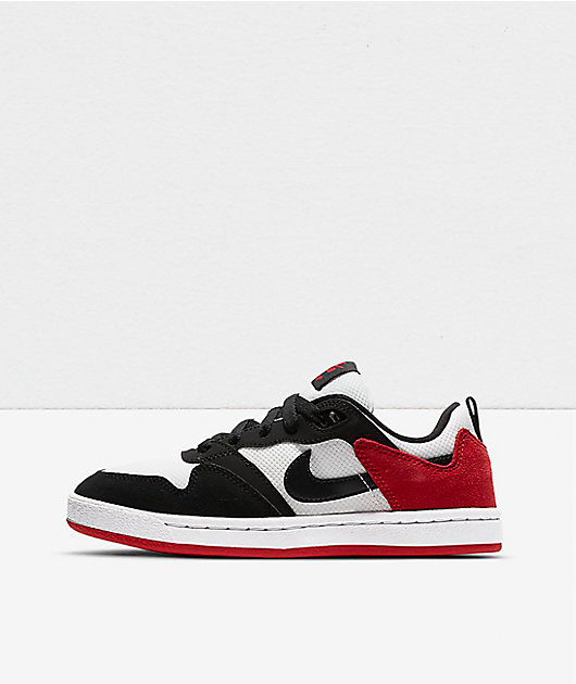 Nike SB Alleyoop Kids White, Black \u0026 Red Skate Shoes | Zumiez.ca