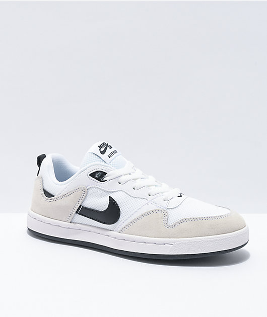 Nike SB Alleyoop Kids White & Black Skate Shoes