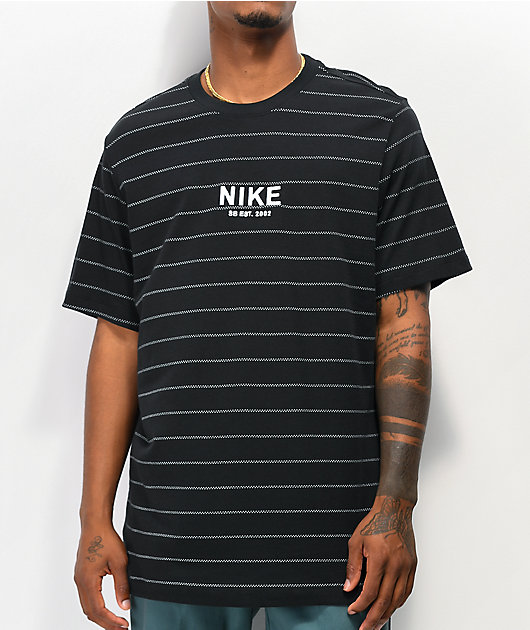 Nike SB Allover camiseta negra de rayas | Zumiez