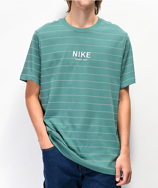 sensibilidad mientras tanto Bienes Nike SB Allover camiseta verde azulado de rayas