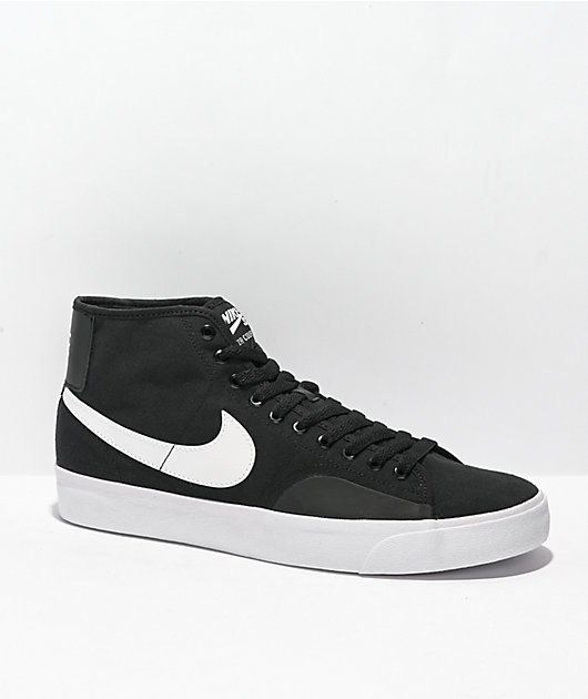 montaje Abrazadera Inyección Nike SB BLZR Court Mid Black & White Skate Shoes